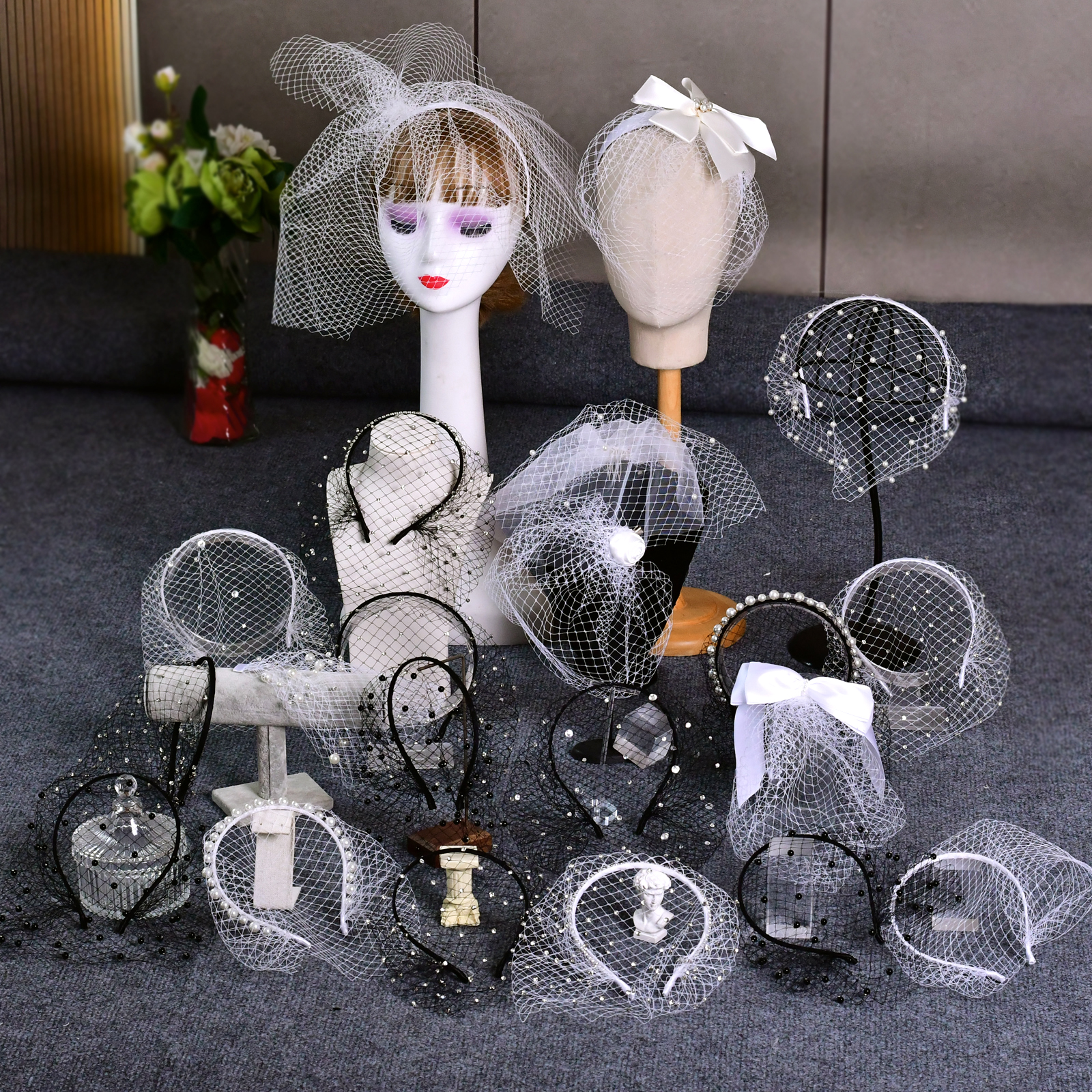 VA06 ショートウェディングベールブライダルシンプルな取り外し可能な頬紅ベールロシアチュールケージラインストーンビーズウェディングブライダルアクセサリー