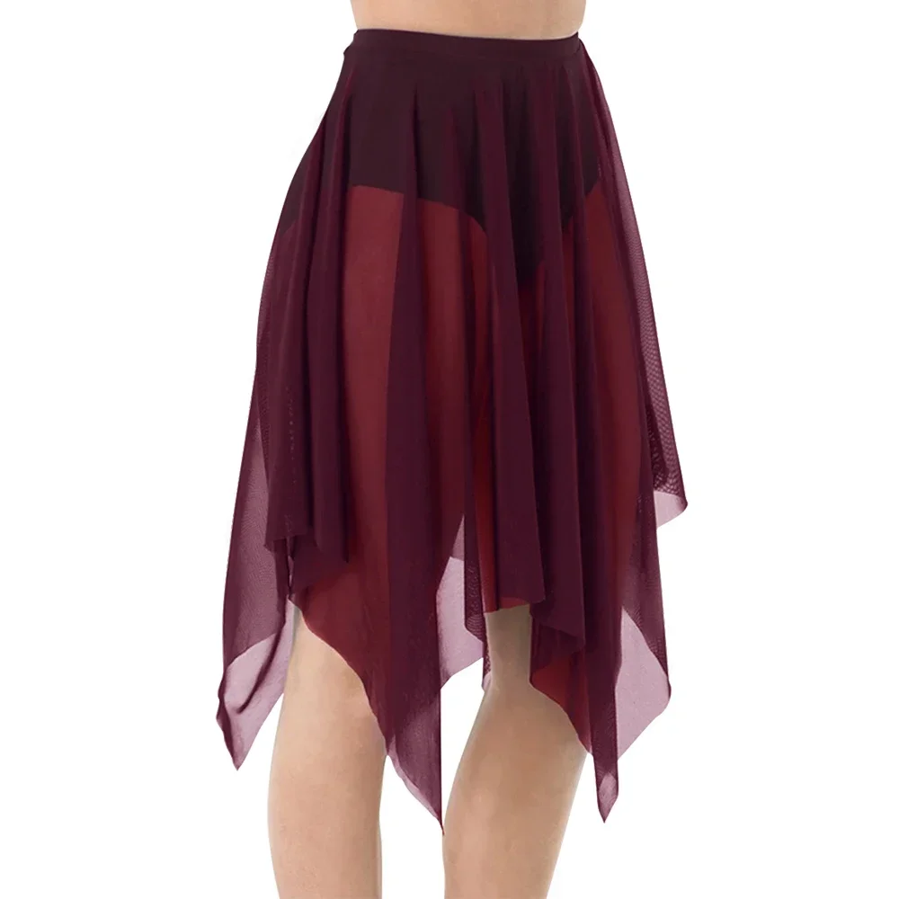 MiDee ตาข่าย Wraps บัลเล่ต์ Classwear กระโปรงเต้นรําการแข่งขันเสื้อผ้าเอวยางยืด Non-กางเกงที่แนบมา