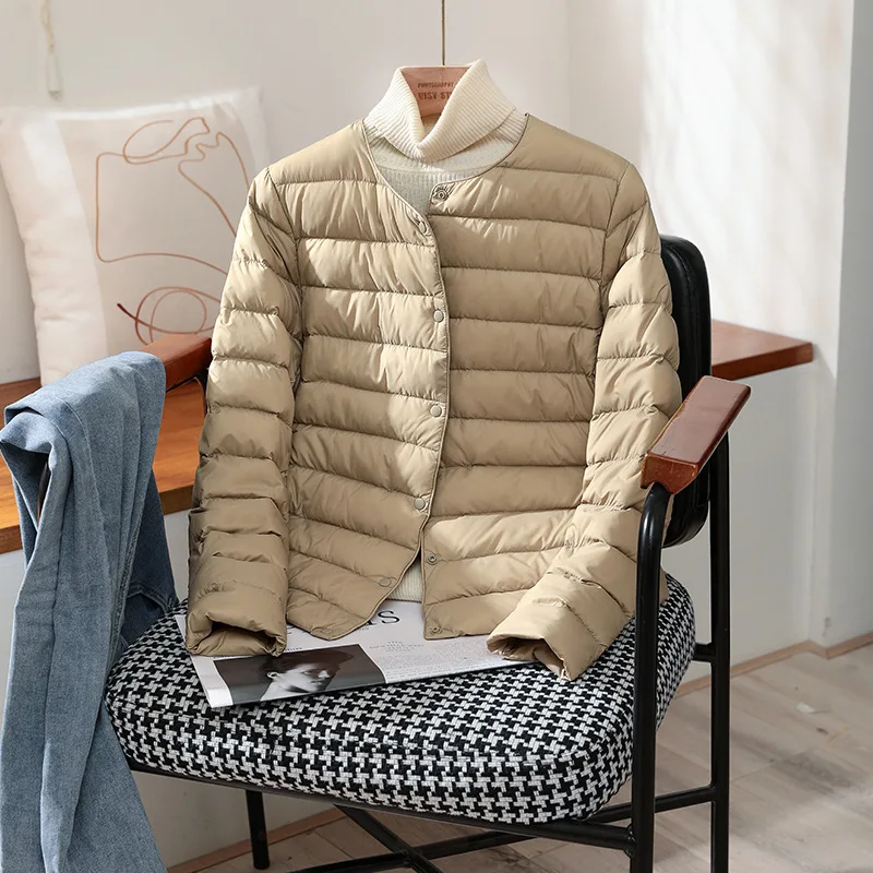 2023 neue Ankünfte Herbst Winter Warme Frauen Weiße Ente Unten Dünne Jacken Weibliche Mode Ultra Leichte Packbare Puffer Mäntel