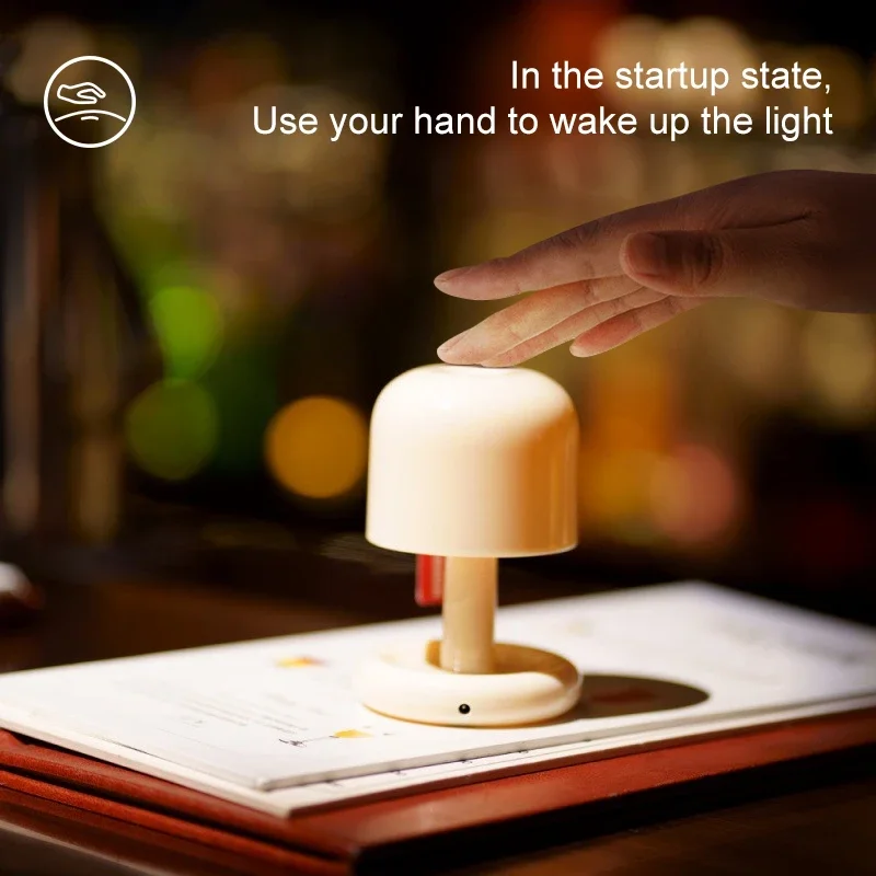 Luz Led nocturna estilo seta creativa, Mini escritorio nórdico, cafetería, decoración para el hogar y la sala de estar, luz de mesa minimalista moderna