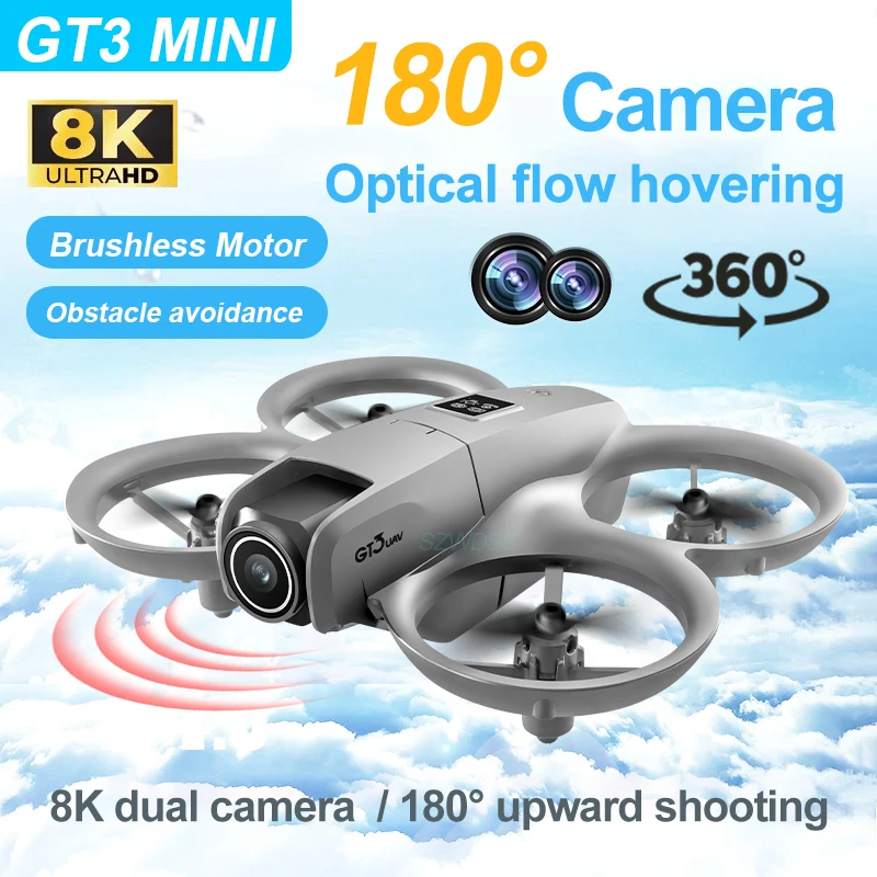 2025 GT3 RC Drone 8K 5G Professionale HD Fotografia Aerea Evitamento Ostacoli Aereo di Controllo Remoto Doppia Fotocamera Quadcopter Giocattolo