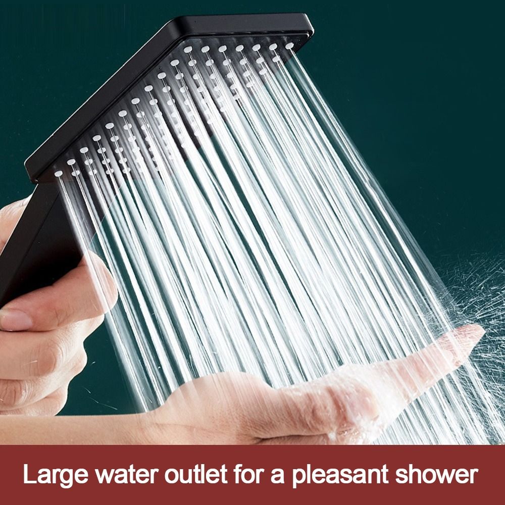 High Pressure Shower Head Square Handheld Sprinkler Silver/Black Multi-function Universal Sprayer Home Bathroom Accessories