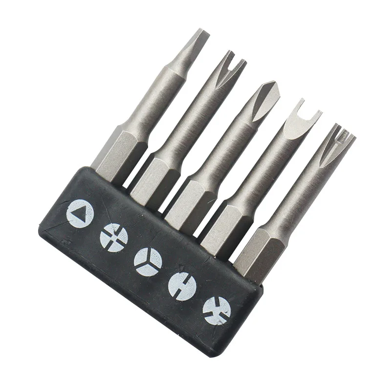 5Pcs Special-shaped Screwdriver Set 50mm U-shaped Y-Type Triangle Inner Cross Three Points Screwdriver Bit Tool L-Wrench