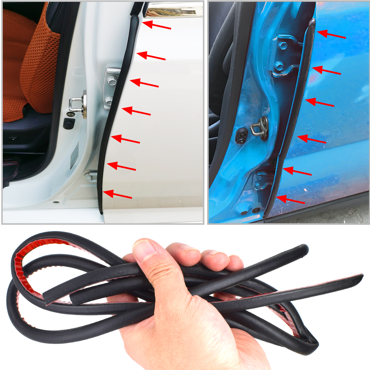 2 Chiếc Xe Cao Su Dây Chất Độn Cửa Xe Ô Tô Weatherstrip Cho B Trụ Cột Bảo Vệ Niêm Phong Dải Keo Tự Động Phụ Kiện Miếng Dán