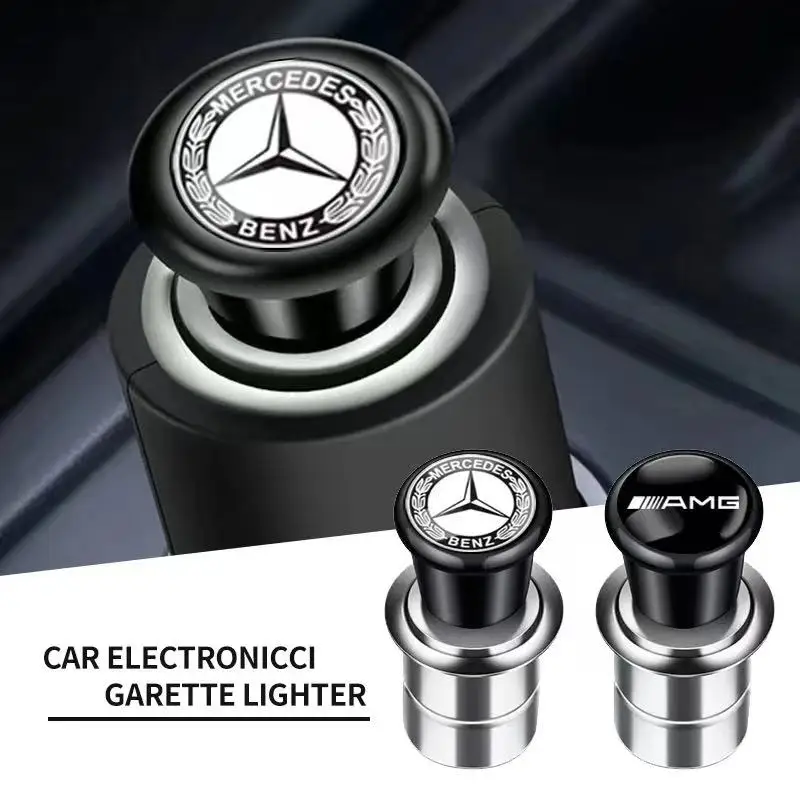 Encendedor de cigarrillos sin llama portátil a prueba de viento de Metal de 12V para Mercedes Benz AMG A B C E G CLA C63 C63S E53 GT SLK W176 W205