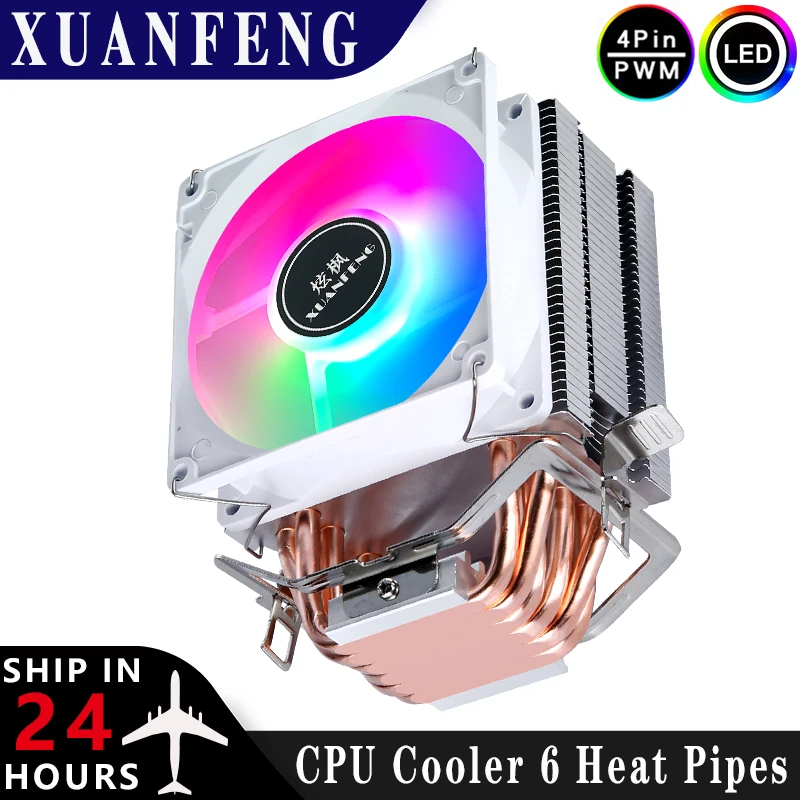 Radiador refrigerado por aire para PC, ventilador de refrigeración de CPU, Enfriador de tubo de calor 2/4/6, instalación LGA2011 x79 x99 E5 2066 2099 115x 1200 1700 i5 i7 AMD