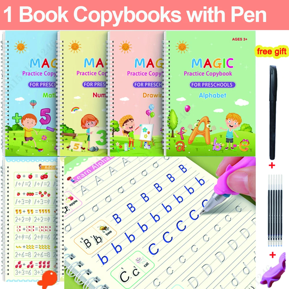 Giocattoli da disegno per quaderni magici riutilizzabili per bambini Montessori Pen Control Training Scrittura Adesivo Apprendimento Giocattolo educativo per bambini
