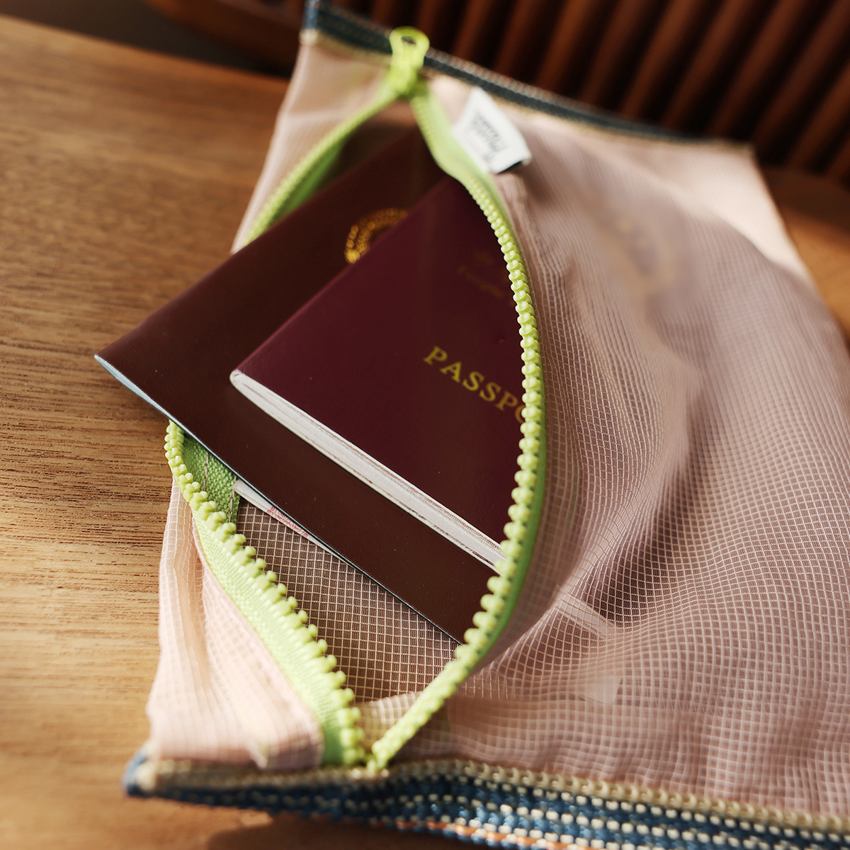 Translucent mesh nylon storage bag ID bag travel ticket data line pen storage portable thin foldable Cosmetic bag Pencil Case