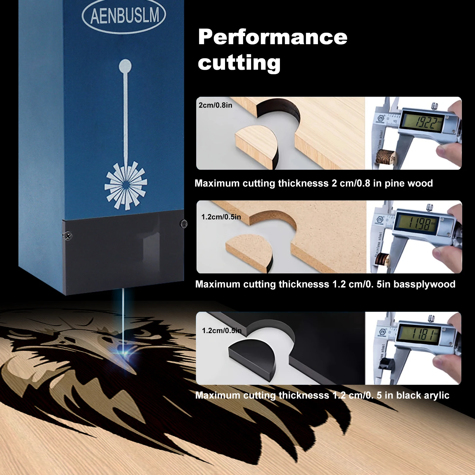 AENBUSLM 20W Laser Engraving Head Laser Engraver Nozzle Laser Module Laser Cutting Machine Laser Cutter CNC Woodworking Tool