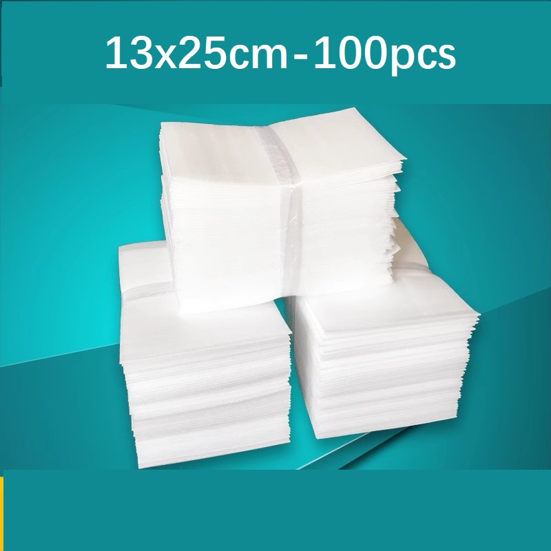 13x25cm100pcs hoja protectora de aislamiento de espuma EPE embalaje acolchado Material de embalaje de Color blanco bolsa de burbujas envoltura de película