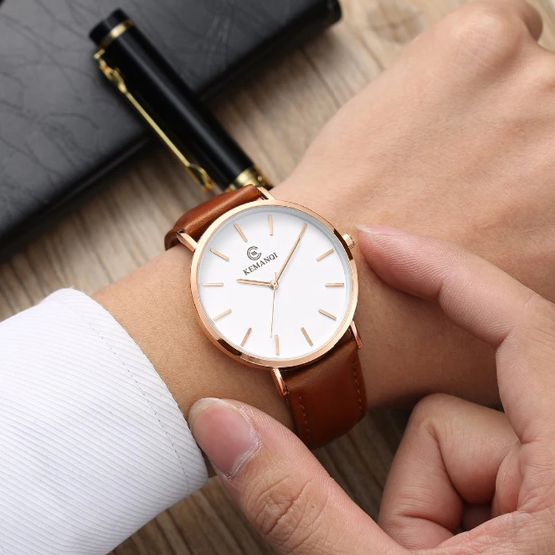 Top Marke Herren uhren Mode ultra dünne analoge Quarzuhren Ledergürtel einfaches Temperament Herren uhr Relogios Masculino