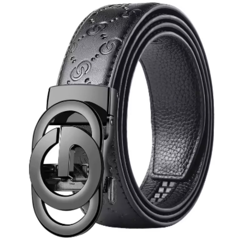 Cinto de couro PU masculino com fivela de metal, marca de luxo, calça jeans de alta qualidade, macia, na moda