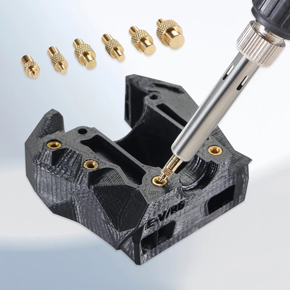 Heat Insert Nut Iron Tip M2 M3 M4 M5 M6 M8 Brass Thread Embedded Kit Heat Insertion Tool for Plastic 3D Printer Soldering Iron