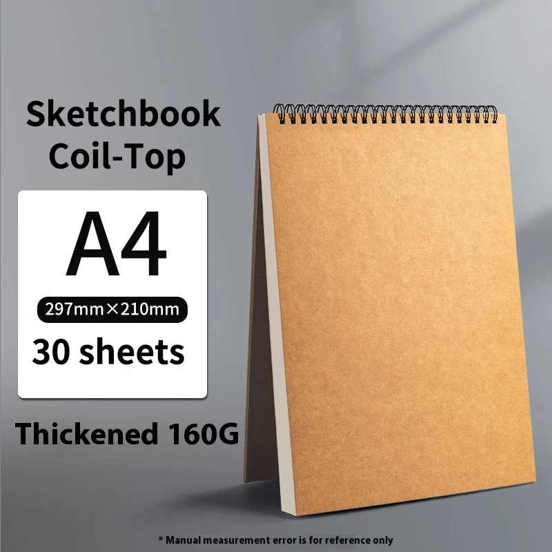Professional Sketchbook กระดาษหนา 160 GSM วาดสีน้ําโน้ตบุ๊คเกลียว Art School Sketching อุปกรณ์วาด Notepad