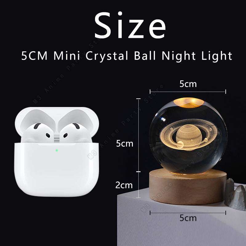 ที่ไม่ซ้ํากัน 3D คริสตัลบอล Night Light LED โคมไฟข้างเตียงเรืองแสง Galaxy โคมไฟ Saturn Planets Moon เด็กของขวัญวันเกิดของเล่น 5 ซม