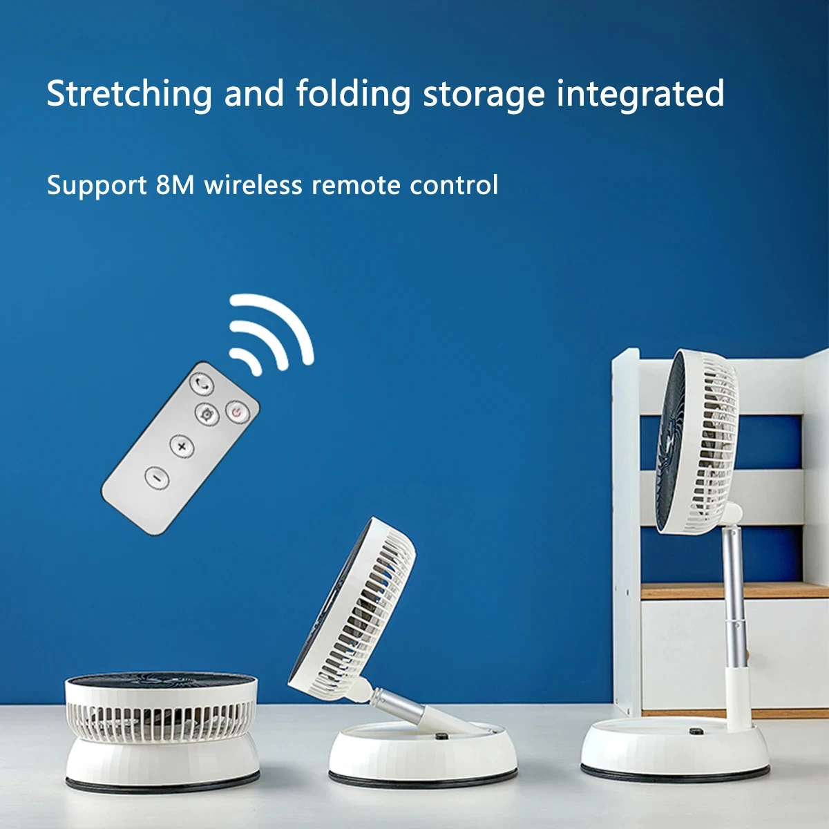 Ventilador dobrável portátil 6000mAh USB Controle Remoto Refrigerador de ar silencioso recarregável sem fio Ventilador de chão para casa ao ar livre
