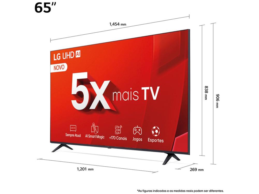 Smart TV 65" 4K LG Ultra HD 65UT8050 com Processador a5 Ger7 AI Alexa/Chromecast