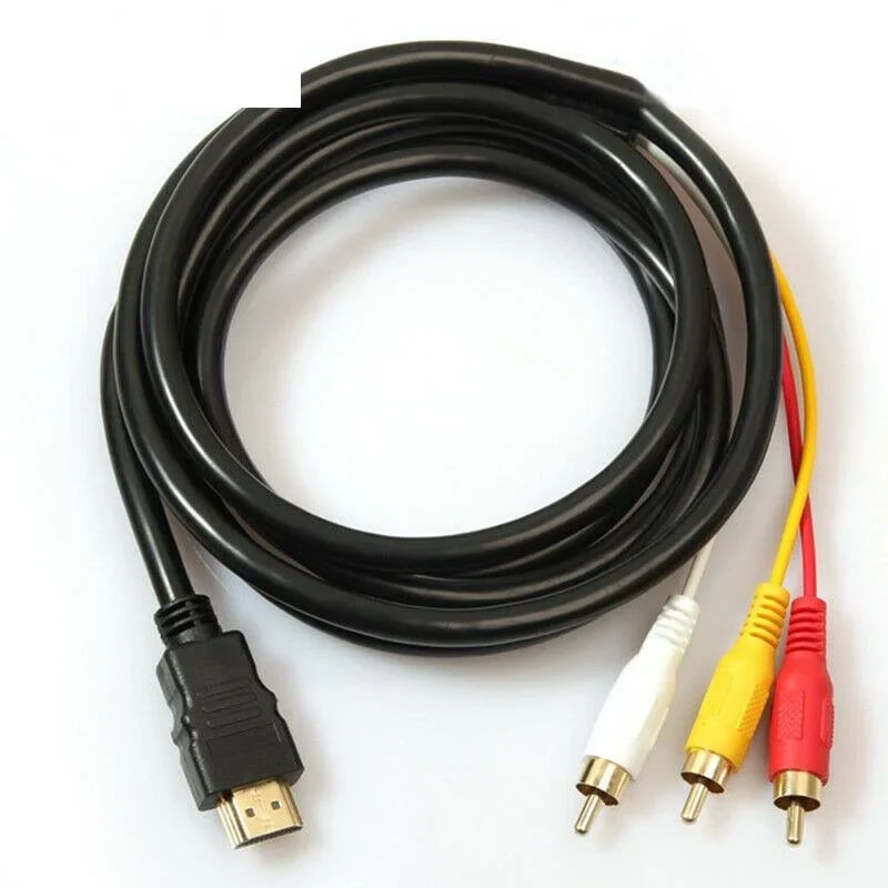 Componente conversor de áudio e vídeo 5 pés cabo adaptador av hdtv útil hdmi-compatível com rca