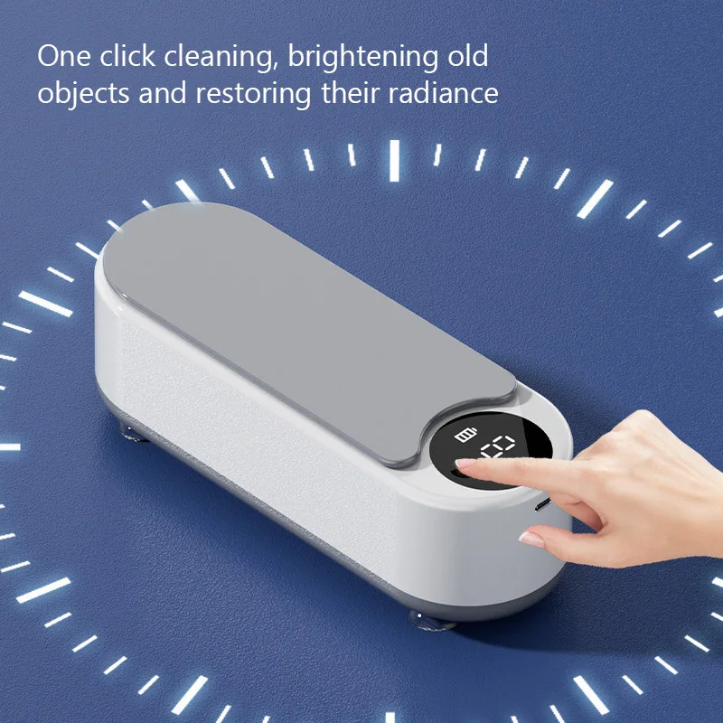 Limpiador ultrasónico inalámbrico, máquina de limpieza de gafas, reloj, joyería, limpiador de tirantes, caja de limpieza por vibración, eliminación de manchas