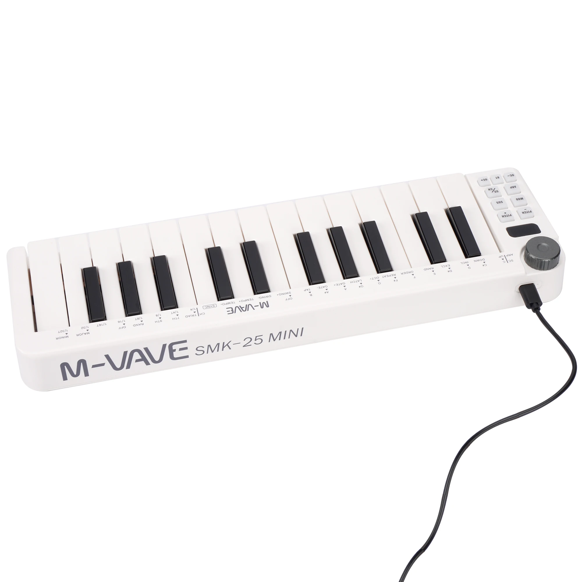 Teclado MIDI de M-VAVE, dispositivo recargable de 25 teclas, instrumento de Control, miniteclado USB portátil, mando MIDI