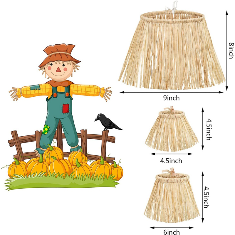 Scarecrow-ラフィア素材のクラフトストローキット,コスチュームアクセサリー,装飾,ネック,アーム,足首までの長さ,10個