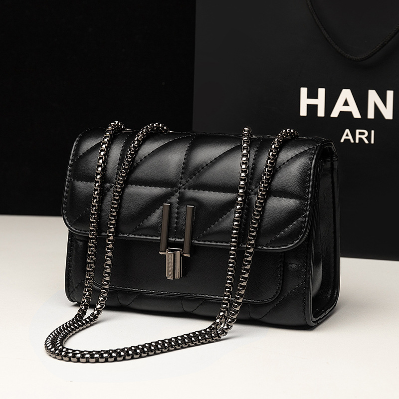 Bolsa Lingge, bolsa de corrente, bolsa de ombro único, bolsa crossbody estilo cruz diagonal para mulheres
