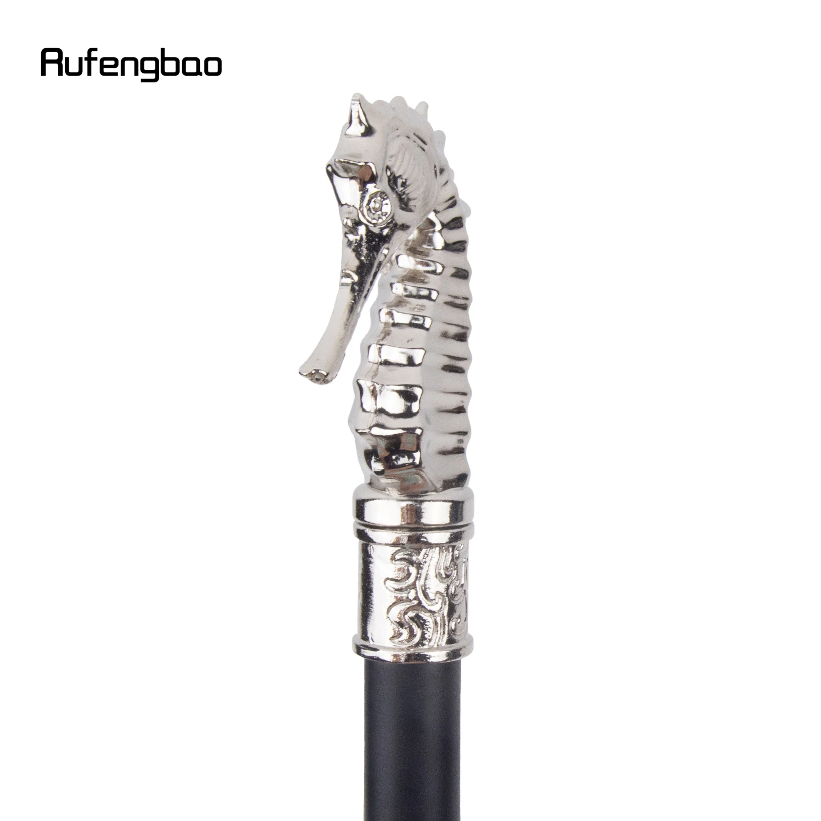 สีขาวหรูหรา Hippocampus Walking Cane แฟชั่นตกแต่งเดิน Stick สุภาพบุรุษ Elegant คอสเพลย์ Cane KNOB Crosier 93 ซม