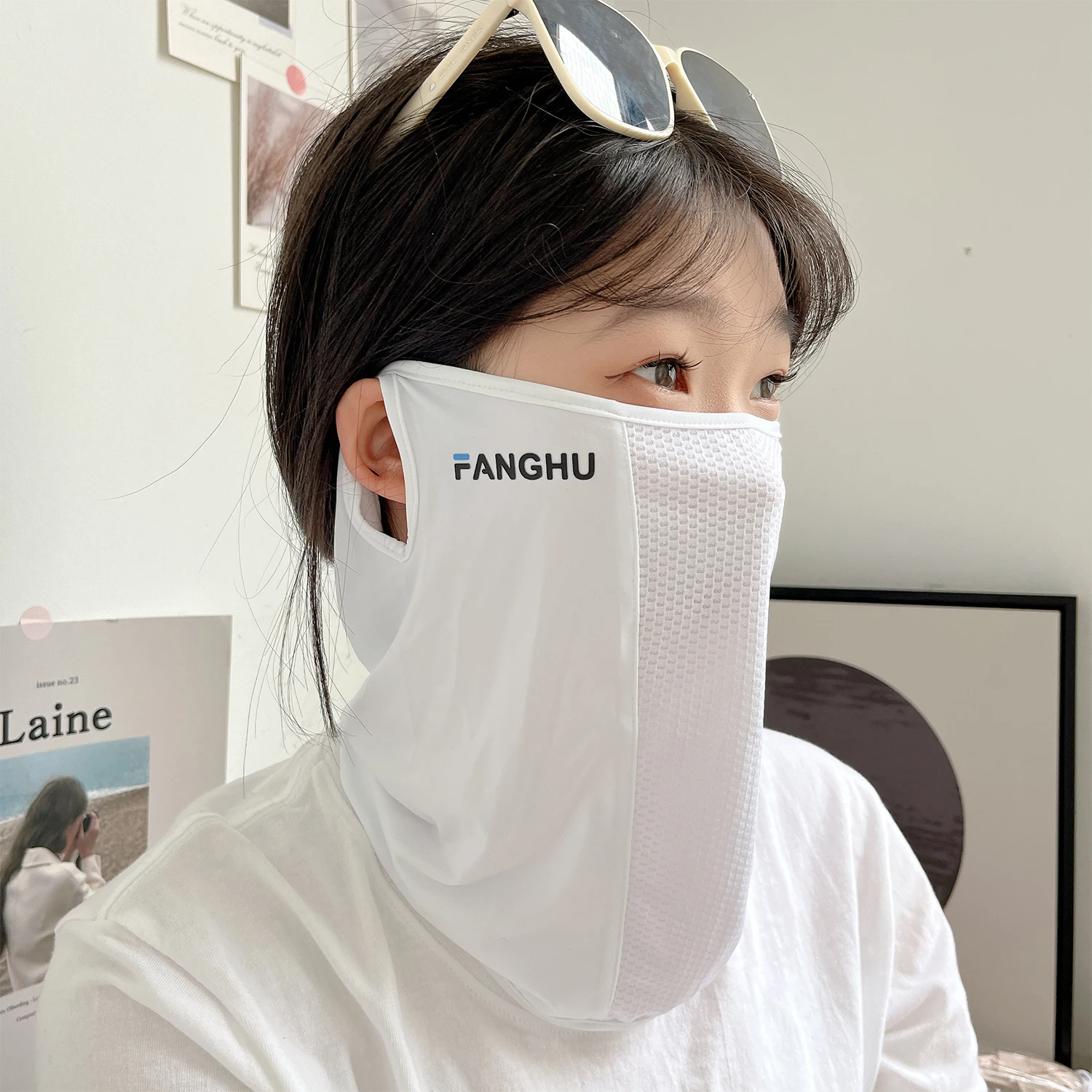Sommer UV-Schutz Sonnencreme Maske Gesichtsschal Radfahren Sonnencreme Eis Seide Maske Gesichtsbedeckung Halswickel Abdeckung Atmen Traceless Thin