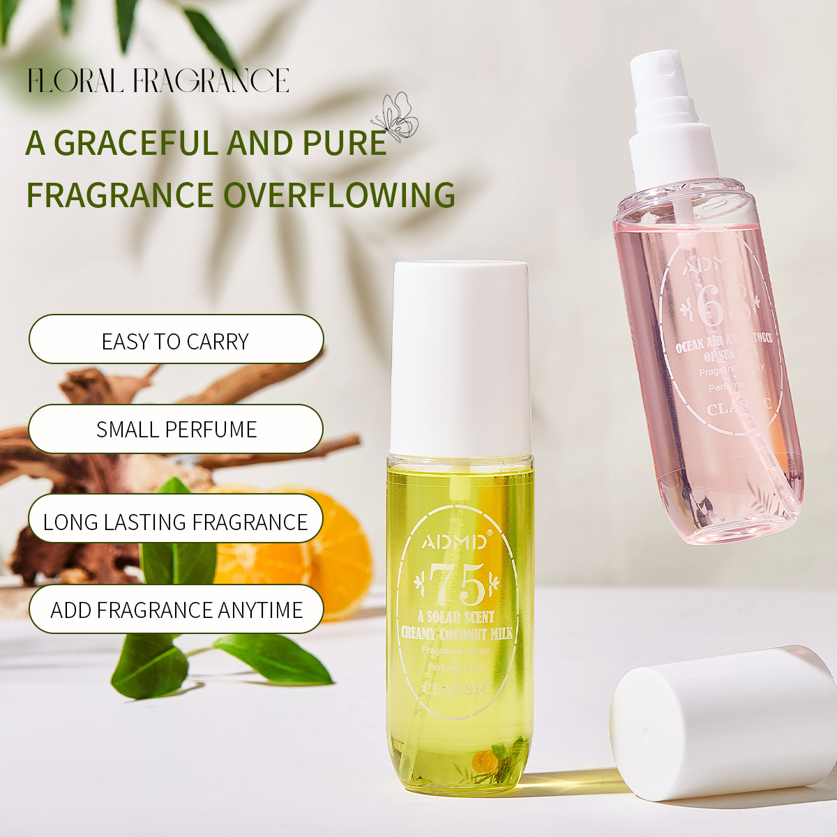 Perfume digital brasileiro perfume corporal fragrância spray perfume corporal sem álcool fragrância de longa duração 90ml