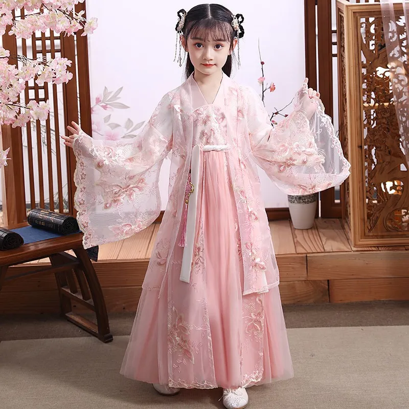 Moderne Hanfu Mädchen Chinesischen Stil Kleid Halloween Fee Hanfu Kleidung Vestidos Traditionelle Cosplay Kinder Kostüm Mädchen Kleider