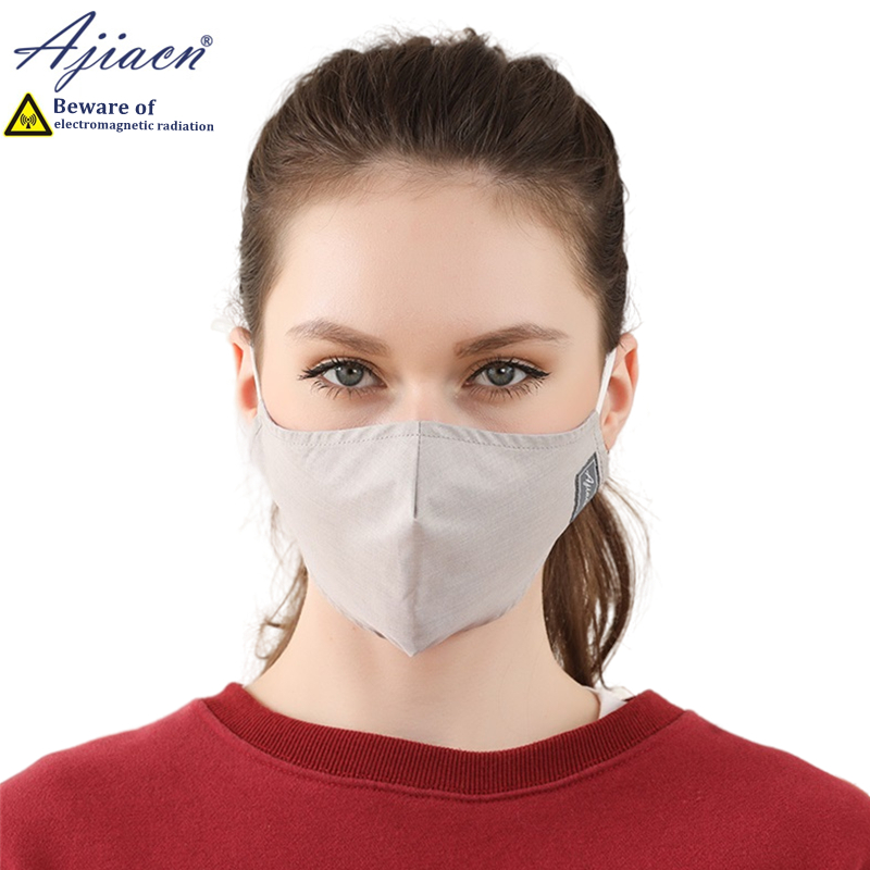 Aanbevelen Anti-Straling 50% Zilver Vezel Stof Masker Voorkomen Smog, Verwerpen Bacteriën Elektromagnetische Straling Afscherming Masker