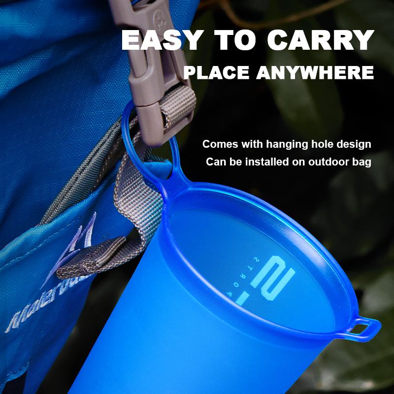 WRELS botella de agua plegable TPU sin BPA matraz blando plegable deporte al aire libre senderismo Camping correr botella de agua suave portátil
