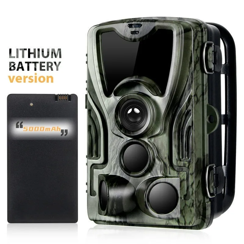 Cámara de caza con batería de litio para exteriores, cámara de visión nocturna para observación, granja, huerto, cámara de seguridad para el hogar, 24MP, 1080P, 5000 MAh