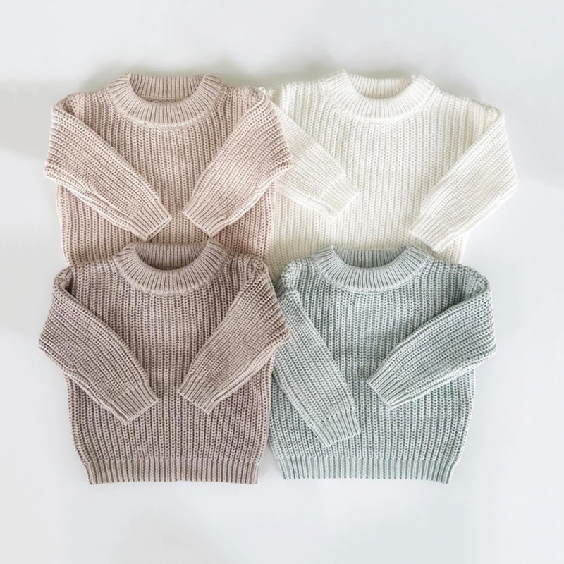 Ropa de invierno para recién nacido, suéter para bebé, Jersey de punto para niño pequeño, Top básico informal, prendas de punto, 0-6T
