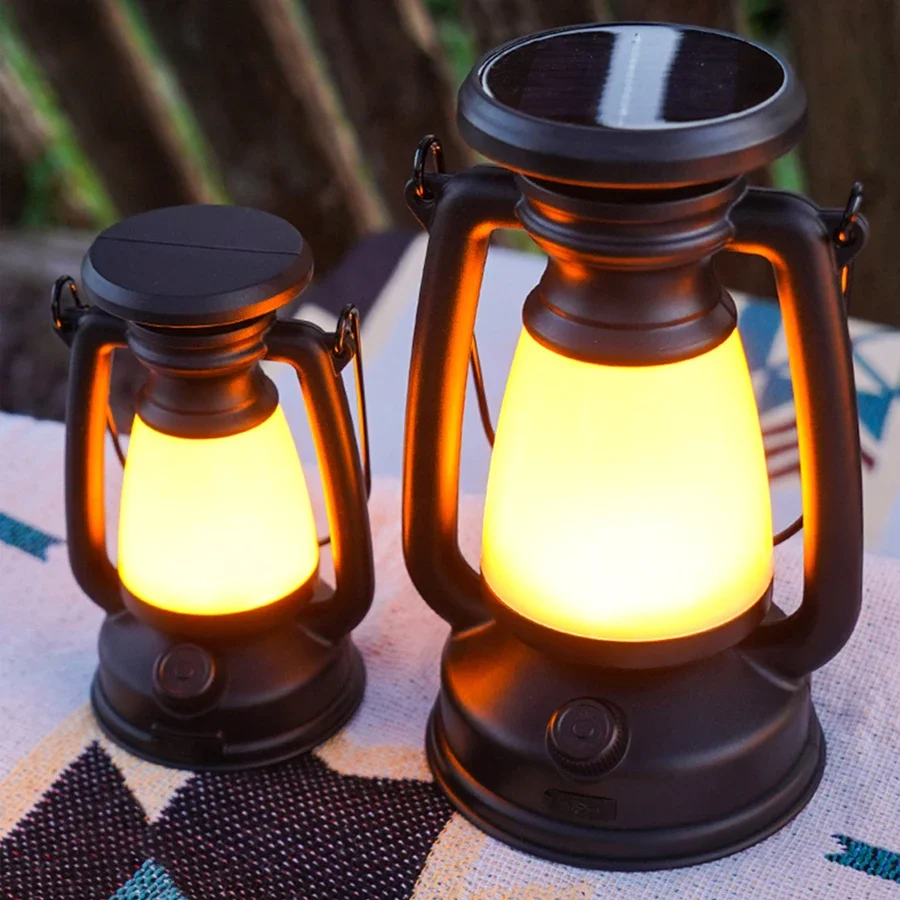 Luz de Camping recargable por USB/carga Solar, linternas portátiles para acampar, 3 modos de iluminación, atenuación, luz colgante para tienda de campaña al aire libre