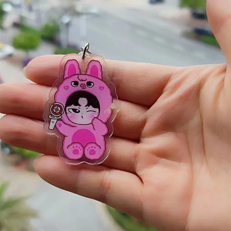 แฟชั่นอะนิเมะพวงกุญแจผู้หญิงผู้ชาย Key CHAIN การ์ตูนคู่ด้านจี้ผู้ถือเครื่องประดับอะคริลิคสําหรับของขวัญวันเกิดเด็ก
