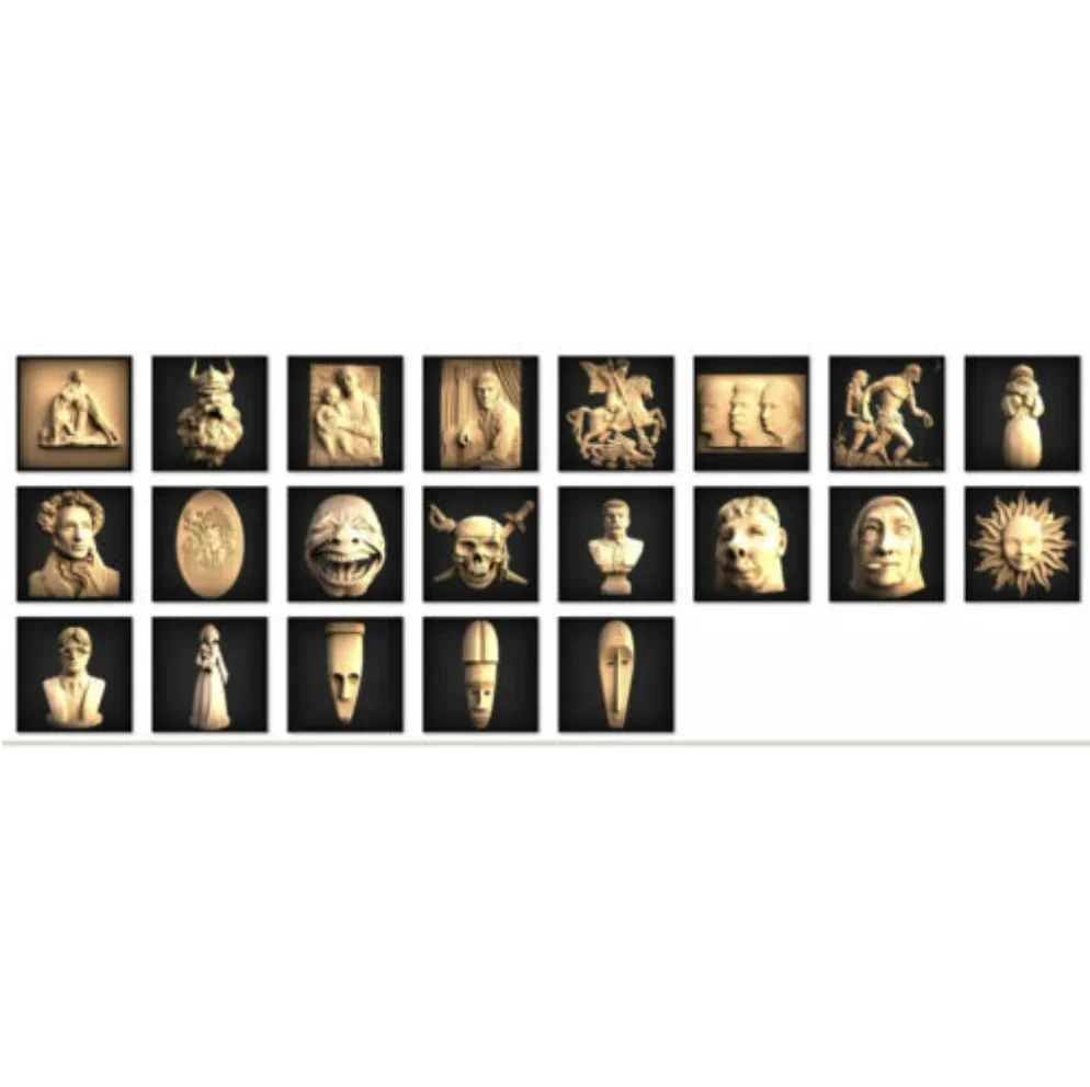 CHARACTERS COLLECTION - More Than 140+ 3D STL Models Relief Engraving Files for CNC Routers 3d printers