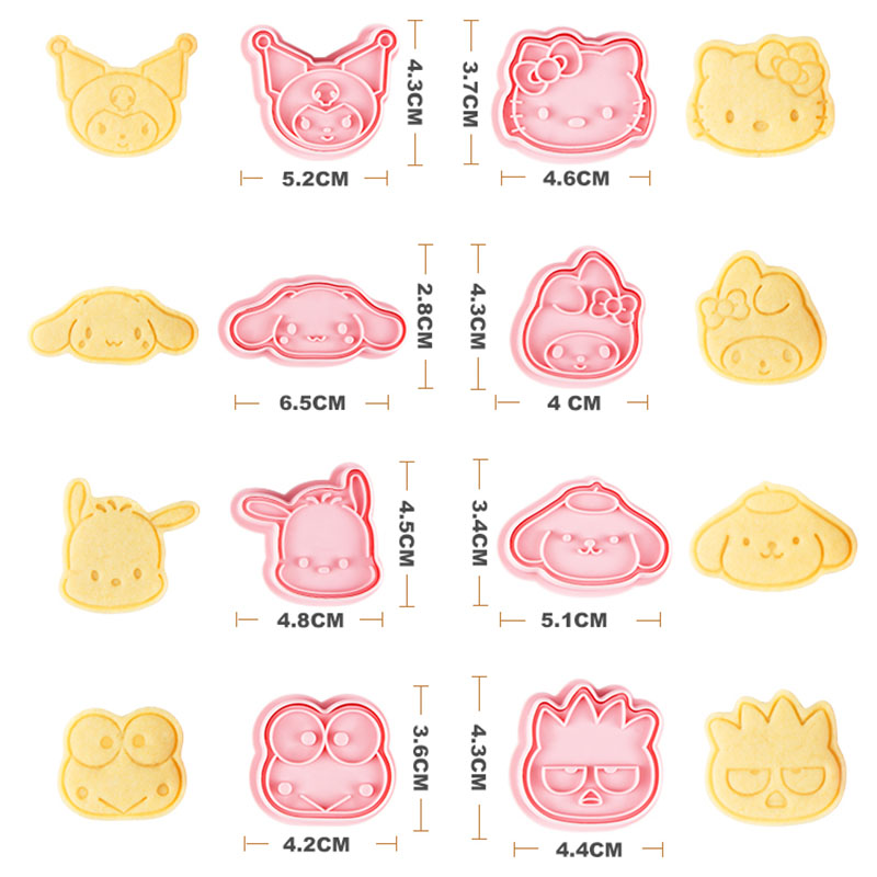 Juego de cortadores de galletas de dibujos animados de Hello Kitty Sanrio figura bonita Kuromi Cinnamoroll molde de postre de modelado herramientas de suministros de cocina