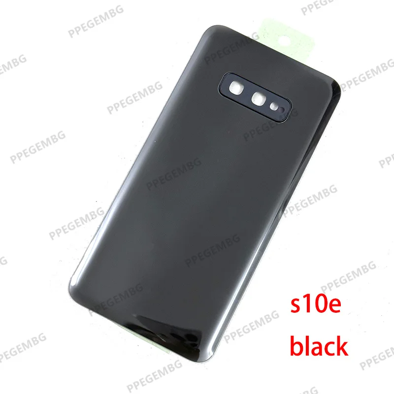 เปลี่ยนกระจกด้านหลังสําหรับ Samsung Galaxy S10e S10 PLUS S10Plus ฝาครอบแบตเตอรี่ด้านหลังแผงประตูกรณีสติกเกอร์เลนส์กล้อง