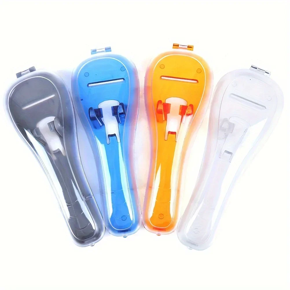 Transparent portable travel men's manual shaving protection plastic box lid container storage shaver protection box storage