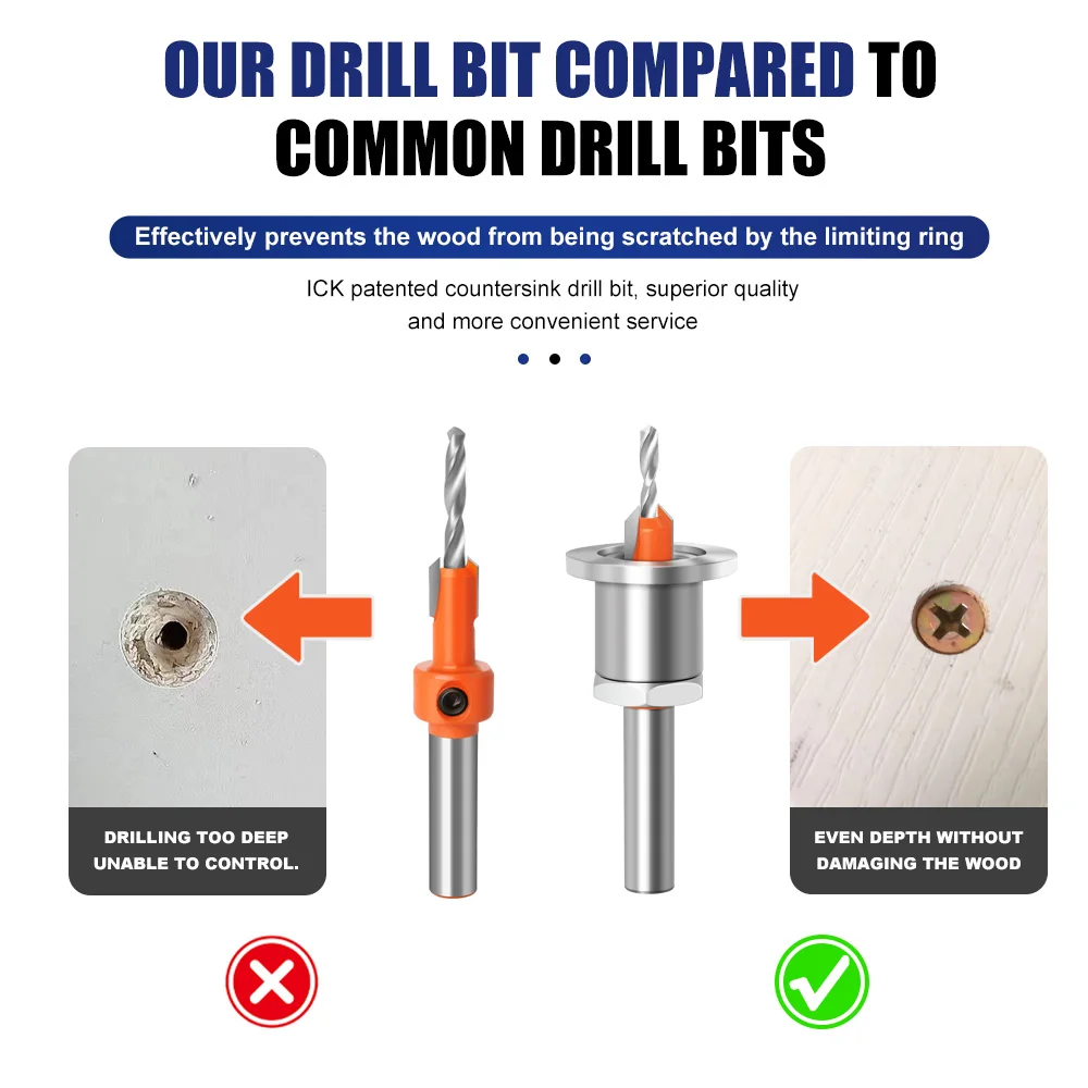 Forstner Bit HSS Countersink Drill Bit Woodworking Router Bit 8mm Shank Milling Cutter Screw Extractor Demolition Wood Drilling