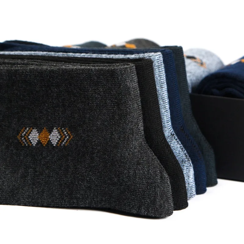 5 pares/calcetines gruesos de algodón para hombre, calcetines informales de negocios transpirables desodorantes de tubo medio, calcetines elásticos antibacterianos EU38-45