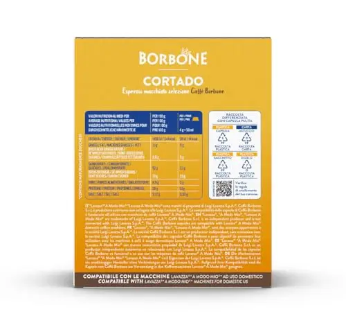 Café Borbone Cortado - 16 capsules-Compatible avec les machines domestiques Lavazza ® * Ma chemin ® *