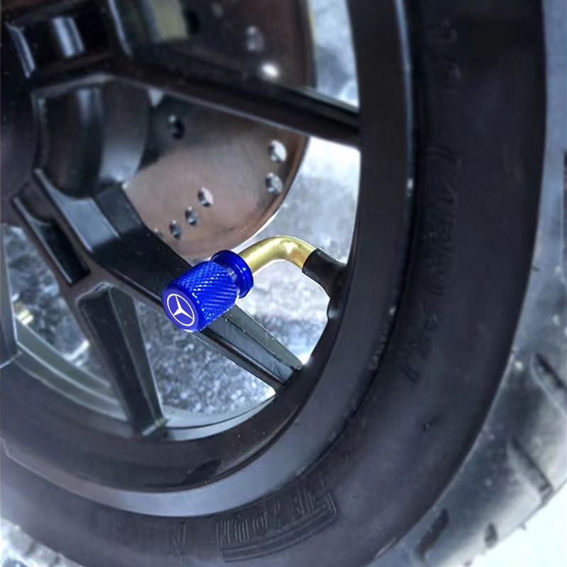 4 Uds. Tapas de válvula de neumático de rueda de coche cubiertas herméticas de aluminio para Mercedes Benz B/C/E/S Clase A C200L GLC GLK nuevo CLA GLA