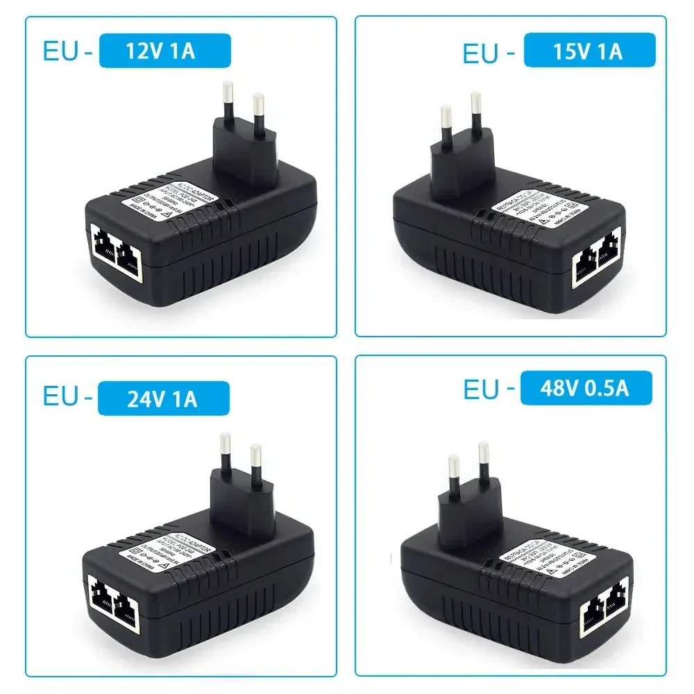 Huitenda POE インジェクター 12 V/15 V/24 V/48 V 電源イーサネットアダプタ 1A /0.5A POE POE スイッチ CCTV IP カメラ電話 AP EU プラグ