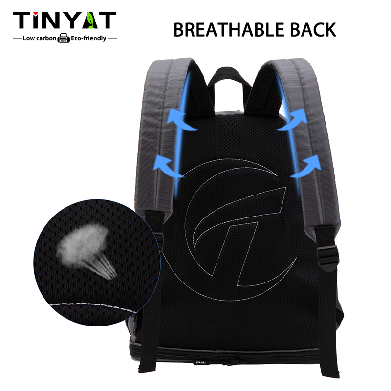 Mochilas escolares dobráveis casuais duráveis Tinyat cabem em laptops de 15,6 polegadas com vários bolsos, grande capacidade à prova d'água ao ar livre