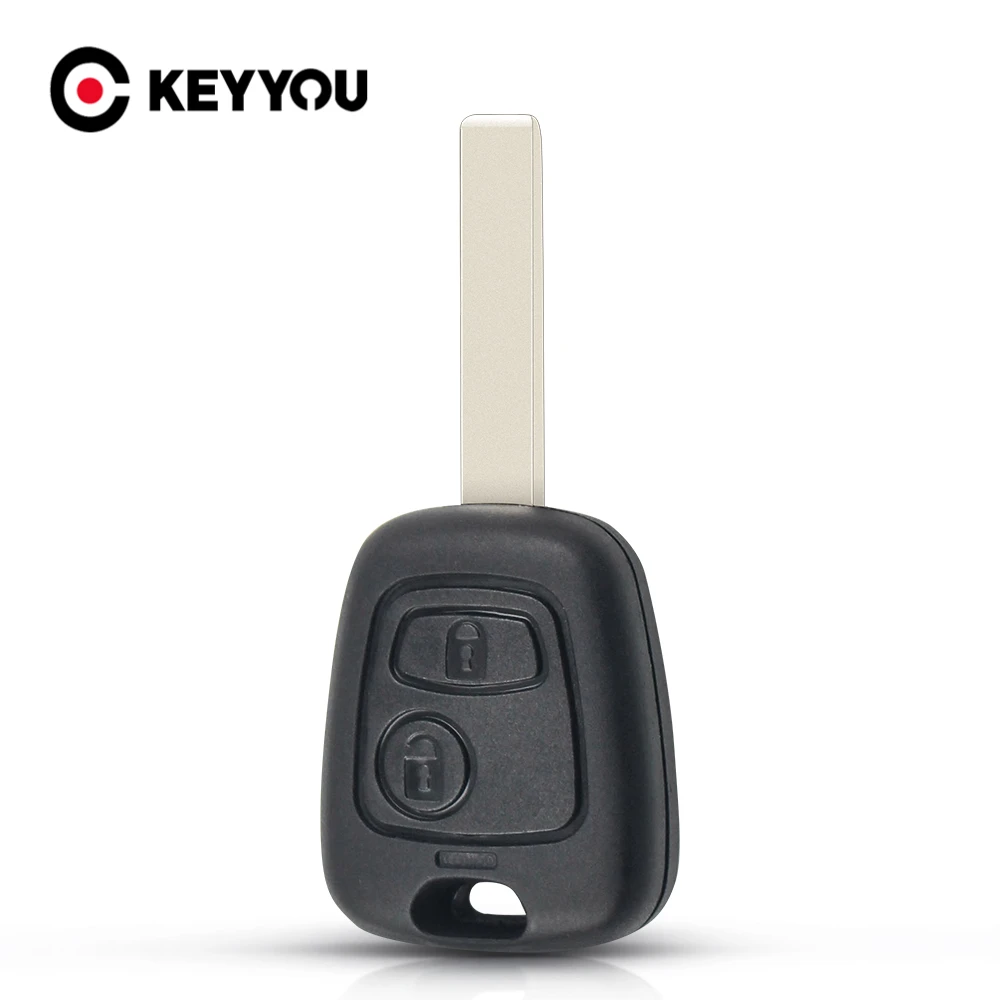 Keyyou para toyota aygo para citroen c1 c2 c3 para peugeot 307 107 207 407 caso escudo chave remota do carro hu83/va2 lâmina 2 botões