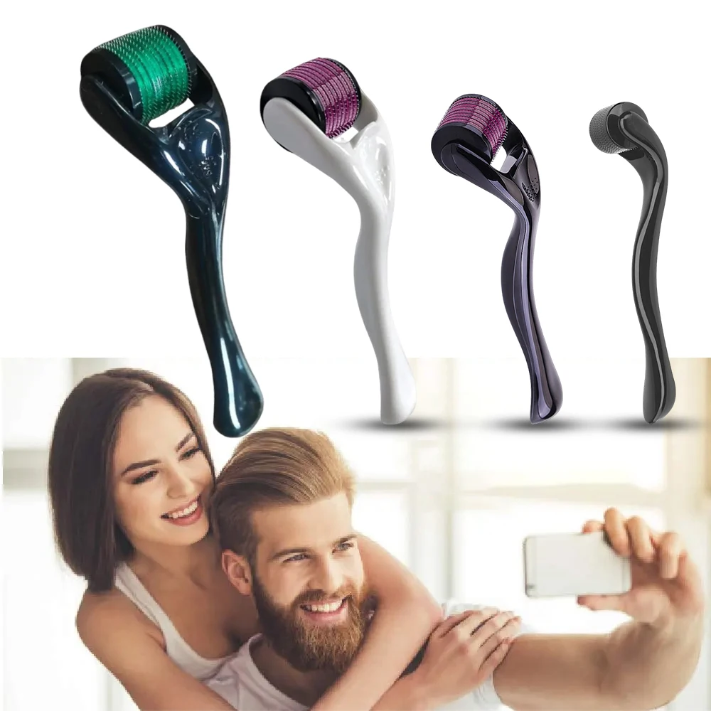 540 เข็มสําหรับ Facial Body Hair Growth Derma Roller สําหรับผิวเครา 0.2 มม.0.25 มม.0.3 มม.เข็ม Micro Face ROLL เครื่องมือกล่อง Man