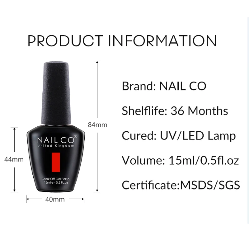NAILCO レッドカラーシリーズ 15ML ネイルジェルポリッシュネイル用品半永久ネイルアートマニキュアソークオフ LED UV ハイブリッドワニス