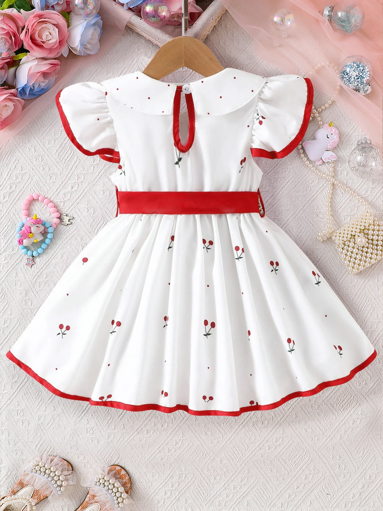 NOVEDAD DE VERANO 2025, vestido con estampado Floral para niñas, vestido de princesa transpirable para bebés de 0 a 3 años, traje fresco de manga corta